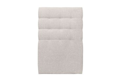 Lit 90x200 cm - Sommier à lattes H29 cm + tête de lit capitonnée - Tissu Toile natté Beige Clair