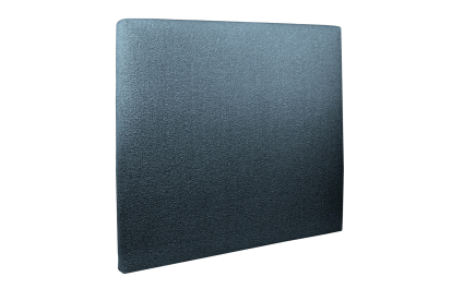 Lit 140x190 cm - Sommier tapissier H29 cm + tête de lit tapissée - Tissu Bouclette Bleu