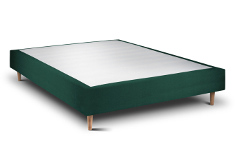Sommier Tapissier 140x190 cm - H35 cm - Velours - Vert
