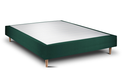 Sommier Tapissier 140x190 cm - H35 cm - Velours - Vert