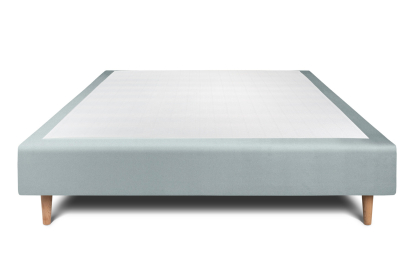 Sommier Tapissier 140x200 cm - H35 cm - Velours - Gris bleuté
