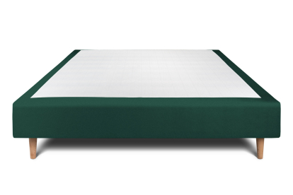 Sommier Tapissier 140x190 cm - H35 cm - Velours - Vert