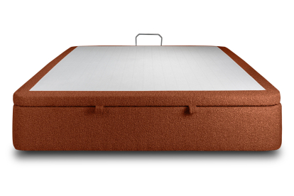 Sommier Coffre 140x190 cm - Bouclette - Terracotta
