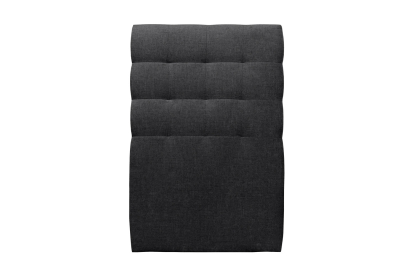 Lit 90x200 cm - Sommier tapissier H29 cm + tête de lit capitonnée - Tissu Toile natté Noir