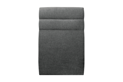 Lit 90x190 cm - Sommier à lattes H29 cm + tête de lit à lignes - Tissu Toile natté Gris Anthracite
