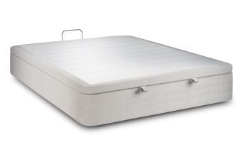 Sommier Coffre 140x200 cm - Velours - Gris clair