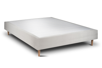 Sommier Tapissier 140x190 cm - H35 cm - Velours - Gris clair