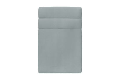 Lit 90x200 cm - Sommier tapissier H29 cm + tête de lit à lignes - Tissu Velours Gris Bleuté