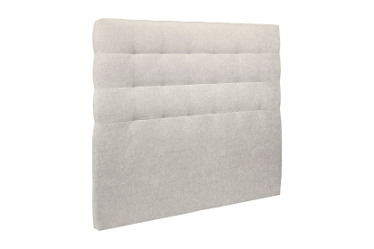 Lit 160x200 cm - Sommier tapissier H35 cm + tête de lit capitonnée - Tissu Toile natté Beige Clair
