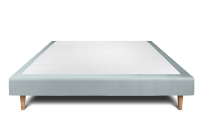 Sommier Tapissier 140x190 cm - H29 cm - Velours - Gris bleuté