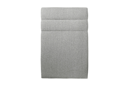 Lit 90x200 cm - Sommier tapissier H35 cm + tête de lit à lignes - Tissu Bouclette Gris