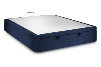 Sommier Coffre 200x200 cm - Velours - Bleu océan