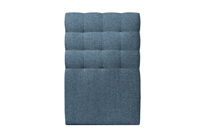 Lit 90x200 cm - Sommier tapissier H29 cm + tête de lit capitonnée - Tissu Bouclette Bleu