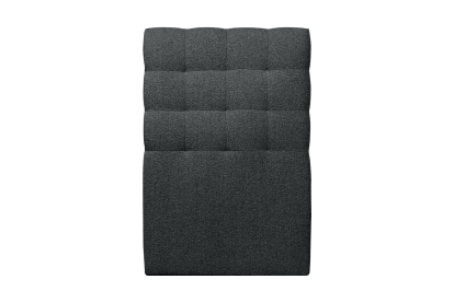 Lit 90x200 cm - Sommier tapissier H35 cm + tête de lit capitonnée - Tissu Bouclette Noir
