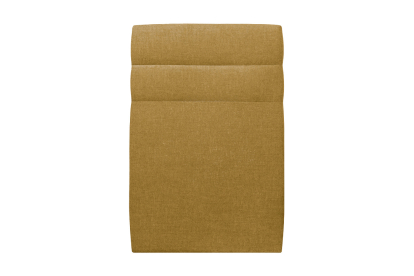Lit 90x190 cm - Sommier tapissier H35 cm + tête de lit à lignes - Tissu Toile natté Jaune