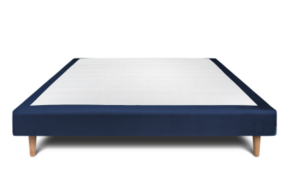 Sommier Tapissier 140x200 cm - H29 cm - Velours - Bleu océan