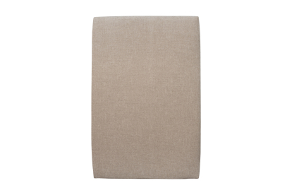 Lit 90x200 cm - Sommier tapissier H29 cm + tête de lit tapissée - Tissu Toile natté Beige Brun