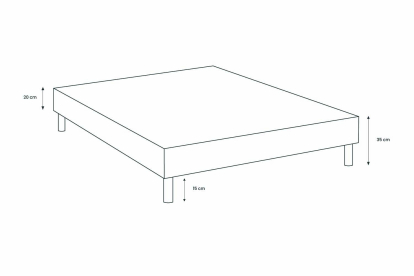 Lit 140x190 cm - Sommier tapissier H35 cm + tête de lit capitonnée - Tissu Velours Vert