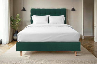 Tête de lit 135 cm Capitonnée - Tissu Velours Vert