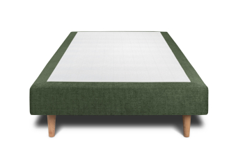 Sommier Tapissier 80x200 cm - H29 cm - Toile nattée - Vert kaki