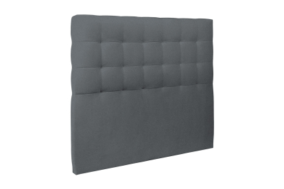 Lit 140x200 cm - Sommier à lattes H29 cm + tête de lit capitonnée - Tissu Velours Gris Anthracite