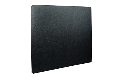 Lit 140x190 cm - Sommier tapissier H35 cm + tête de lit tapissée - Tissu Bouclette Noir