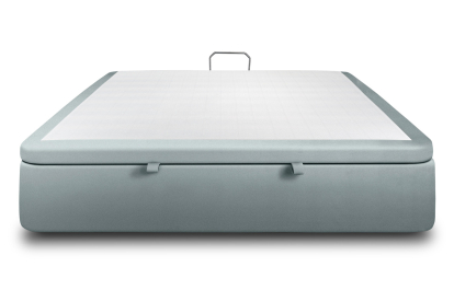 Sommier Coffre 140x200 cm - Velours - Gris bleuté