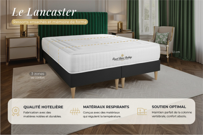 Matelas 130x210 cm Ressorts ensachés et Mémoire de forme - Lancaster
