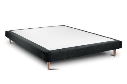 Sommier Tapissier 140x190 cm - H29 cm - Bouclette - Noir