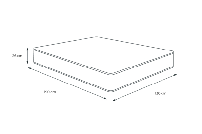 Matelas 130x190 cm Ressorts ensachés et Mémoire de forme - Windsor