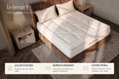 Matelas 140x200 cm Ressorts ensachés et Mémoire de forme - George V