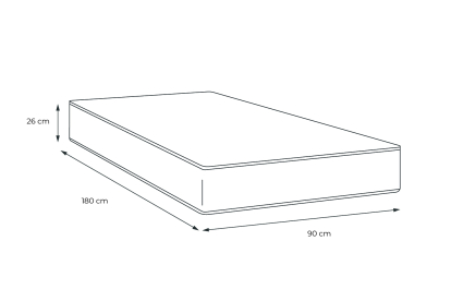Matelas 90x180 cm Ressorts ensachés et Mémoire de forme - Windsor