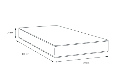 Matelas 70x190 cm Mémoire de forme - Balmoral