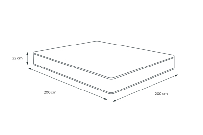 Matelas 200x200 cm Ressorts ensachés et Mémoire de forme - Lancaster