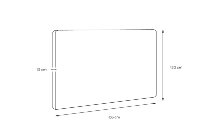 Tête de lit 135 cm Tapissée - Tissu Bouclette Gris