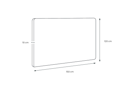 Tête de lit 150 cm Capitonnée - Tissu Bouclette Noir