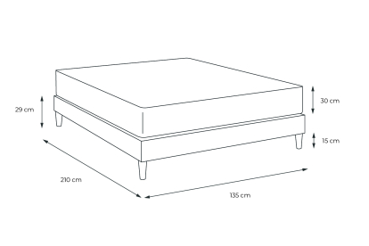 Ensemble Matelas Sommier 135x210 cm - Sommier Blanc (en kit) - Buckingham