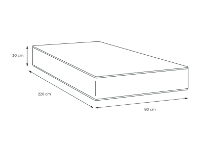 Matelas 80x220 cm Mémoire de forme - Buckingham