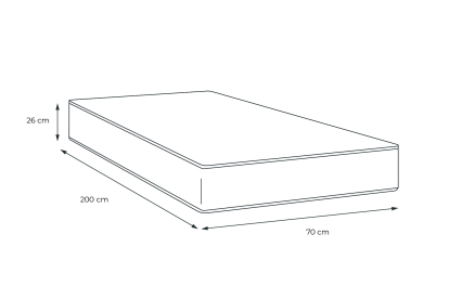 Matelas 70x200 cm Ressorts ensachés et Mémoire de forme - Windsor