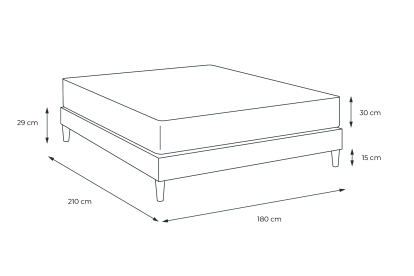 Ensemble Matelas Sommier 180x210 cm - Sommier Blanc (en kit) - Buckingham