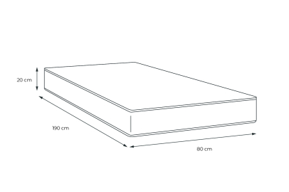 Matelas 80x190 cm Mémoire de forme - Nottingham