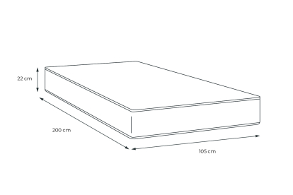 Matelas 105x200 cm Ressorts ensachés et Mémoire de forme - Lancaster