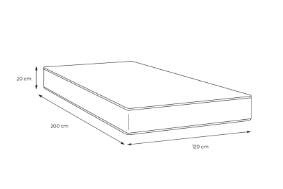 Matelas 120x200 cm Mémoire de forme - Nottingham