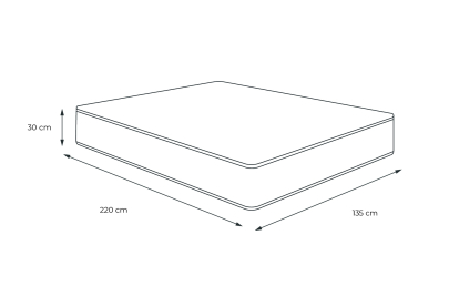 Matelas 135x220 cm Mémoire de forme - Buckingham