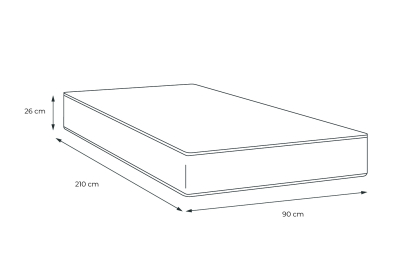 Matelas 90x210 cm Ressorts ensachés et Mémoire de forme - Windsor