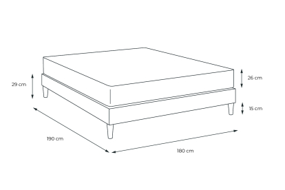 Ensemble Matelas Sommier 180x190 cm - Sommier Blanc (en kit) - Windsor