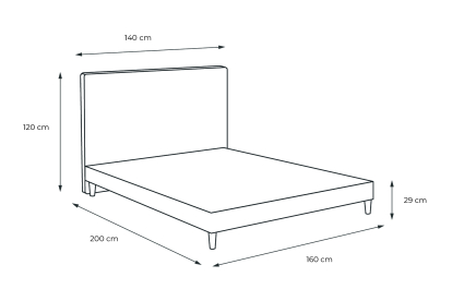Lit 160x200 cm - Sommier à lattes H29 cm + tête de lit à lignes - Tissu Velours Gris Anthracite