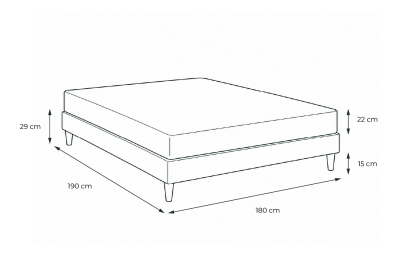 Ensemble Matelas Sommier 180x190 cm - Sommier Noir (en kit) - Lancaster