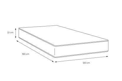 Matelas 120x190 cm Ressorts ensachés et Mémoire de forme - Lancaster