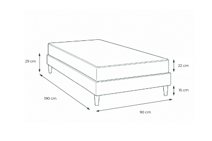 Ensemble Matelas Sommier 90x190 cm - Sommier Blanc (en kit) - Lancaster